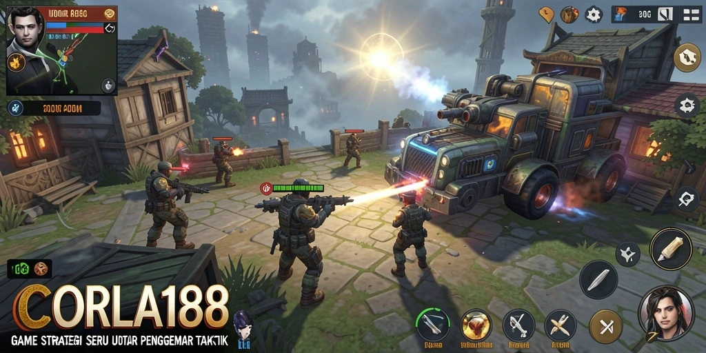 Tampilan gameplay intens CORLA188 dengan aksi strategi yang mendebarkan.