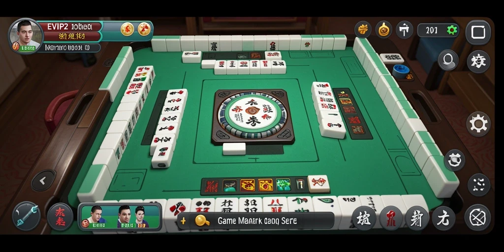 Tampilan gameplay menarik dari EVIP2 dalam memainkan Mahjong.