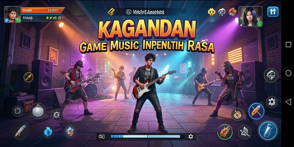 Tampilan gameplay KAGANDAN yang penuh warna dan ritme.