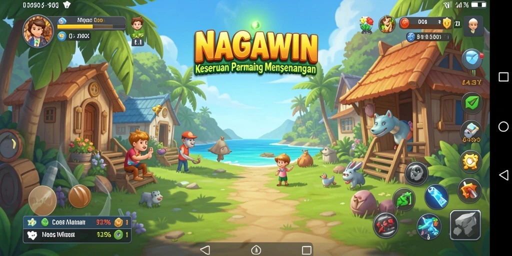 Tampilan gameplay menarik dari NAGAWIN yang penuh warna.