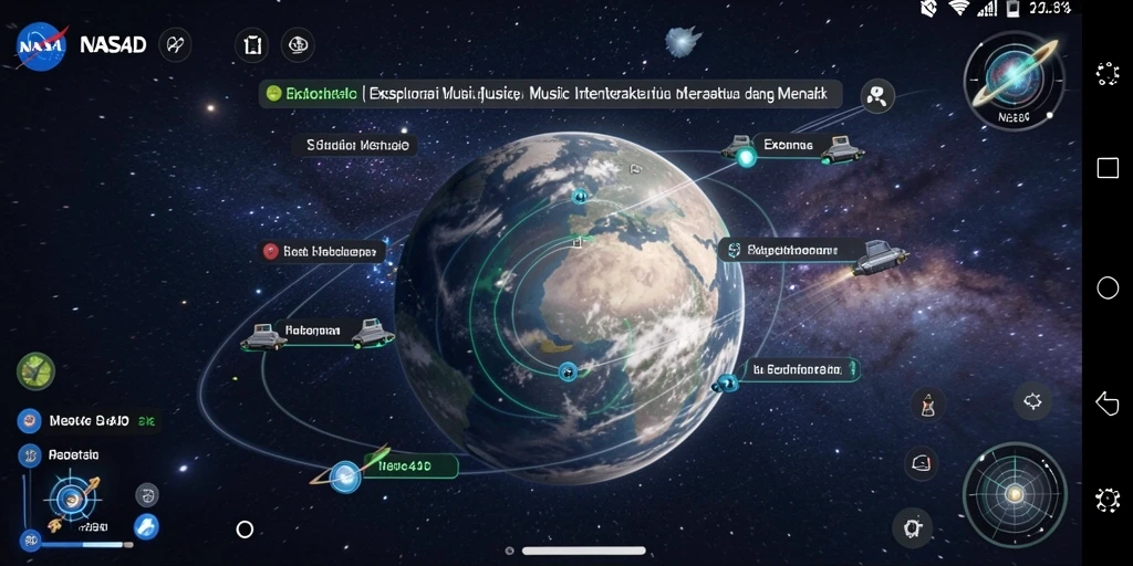Tampilan gameplay interaktif dalam aplikasi NASA4D yang penuh warna.