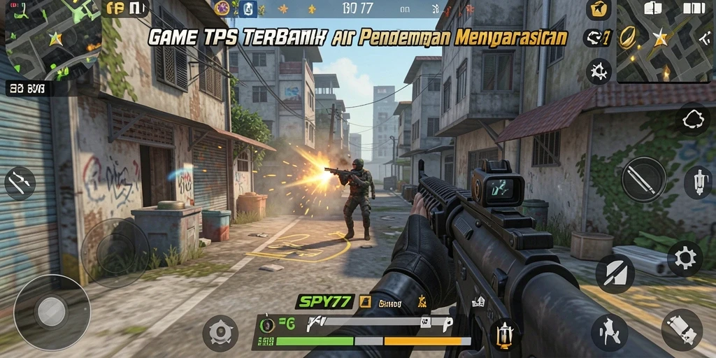 Tampilan utama gameplay SPY77 yang mendebarkan.