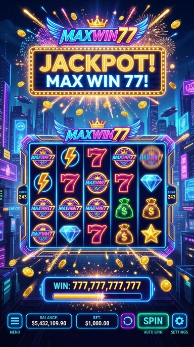 Tampilan utama aplikasi maxwin77 yang menawan dan ramah pengguna.